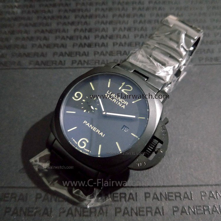 Solid Black Panerai PAM386 Luminor Marina Copy Watch